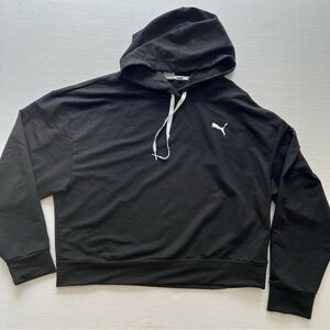 Puma cropped sweatshirt hoodie black medium